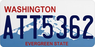 WA license plate ATT5362