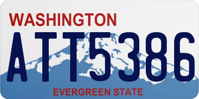 WA license plate ATT5386