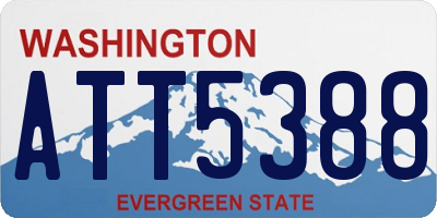 WA license plate ATT5388
