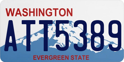 WA license plate ATT5389