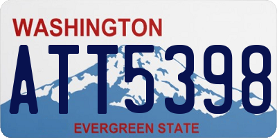 WA license plate ATT5398