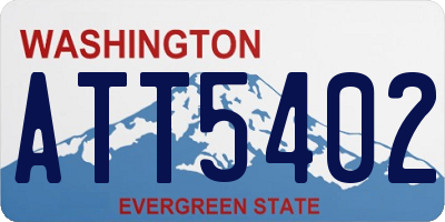 WA license plate ATT5402