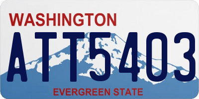 WA license plate ATT5403