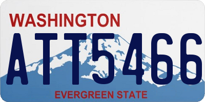 WA license plate ATT5466