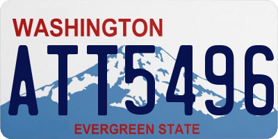 WA license plate ATT5496
