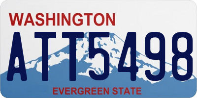 WA license plate ATT5498