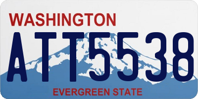 WA license plate ATT5538