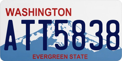WA license plate ATT5838