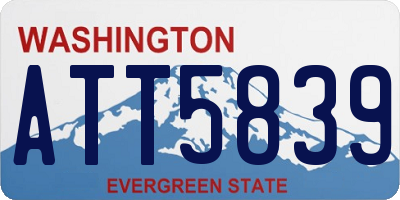 WA license plate ATT5839