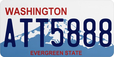 WA license plate ATT5888