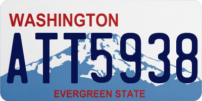 WA license plate ATT5938