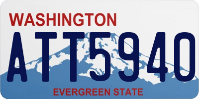 WA license plate ATT5940