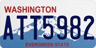 WA license plate ATT5982