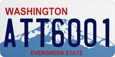 WA license plate ATT6001