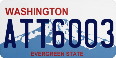 WA license plate ATT6003