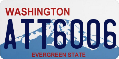 WA license plate ATT6006