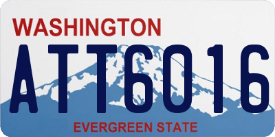 WA license plate ATT6016