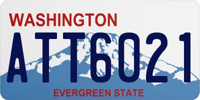 WA license plate ATT6021