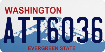 WA license plate ATT6036