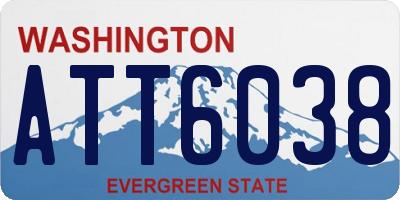 WA license plate ATT6038