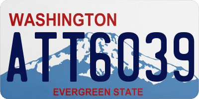 WA license plate ATT6039