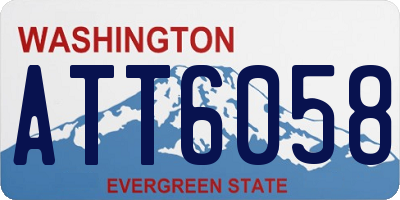 WA license plate ATT6058
