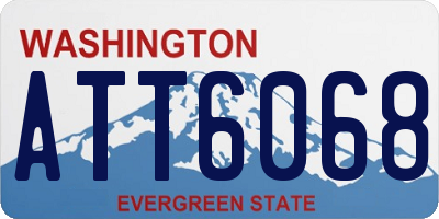 WA license plate ATT6068
