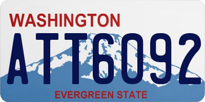 WA license plate ATT6092