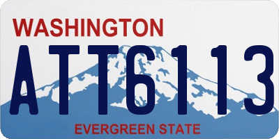 WA license plate ATT6113