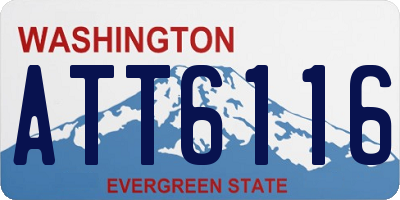 WA license plate ATT6116