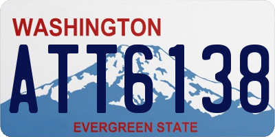 WA license plate ATT6138