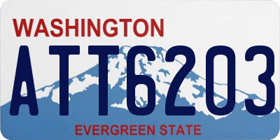 WA license plate ATT6203