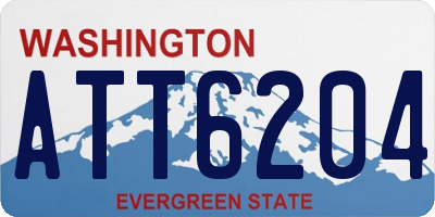 WA license plate ATT6204