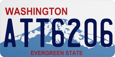 WA license plate ATT6206