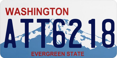 WA license plate ATT6218