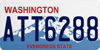 WA license plate ATT6288