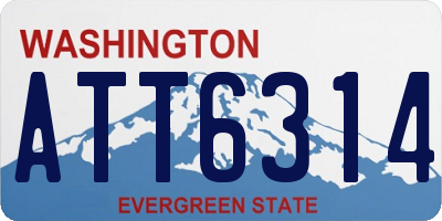 WA license plate ATT6314