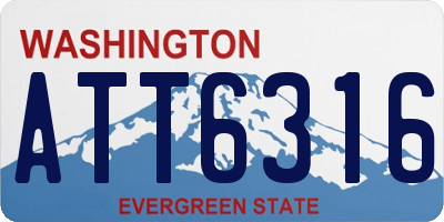 WA license plate ATT6316