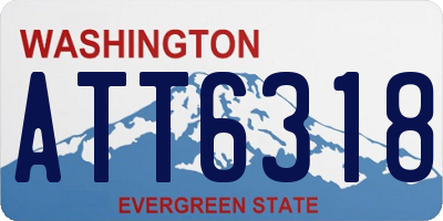 WA license plate ATT6318