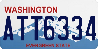 WA license plate ATT6334