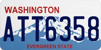 WA license plate ATT6358