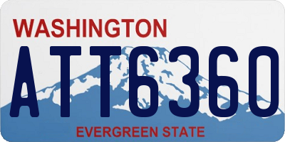 WA license plate ATT6360