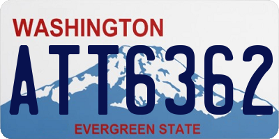 WA license plate ATT6362