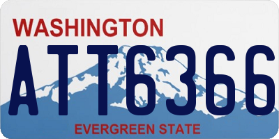 WA license plate ATT6366