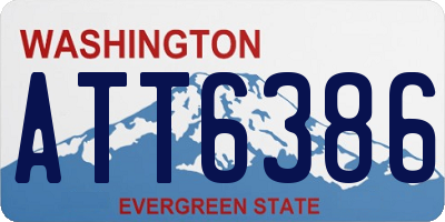 WA license plate ATT6386
