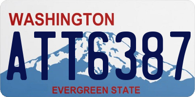 WA license plate ATT6387