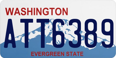 WA license plate ATT6389