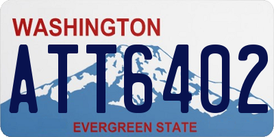 WA license plate ATT6402