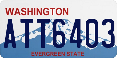 WA license plate ATT6403