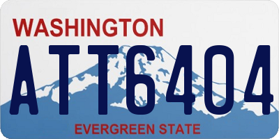 WA license plate ATT6404